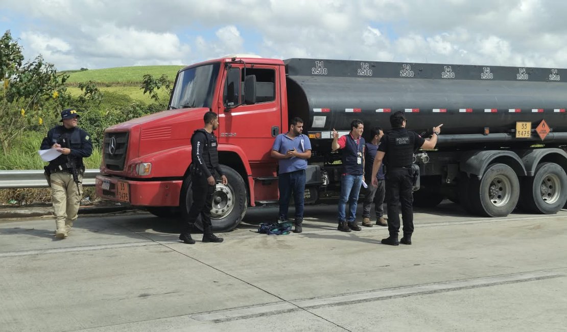 PCAL atua para em operação integrada fiscalizar caminhões-tanque em Alagoas