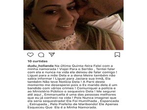 Dudu Hollanda entra em nova polêmica envolvendo prefeito