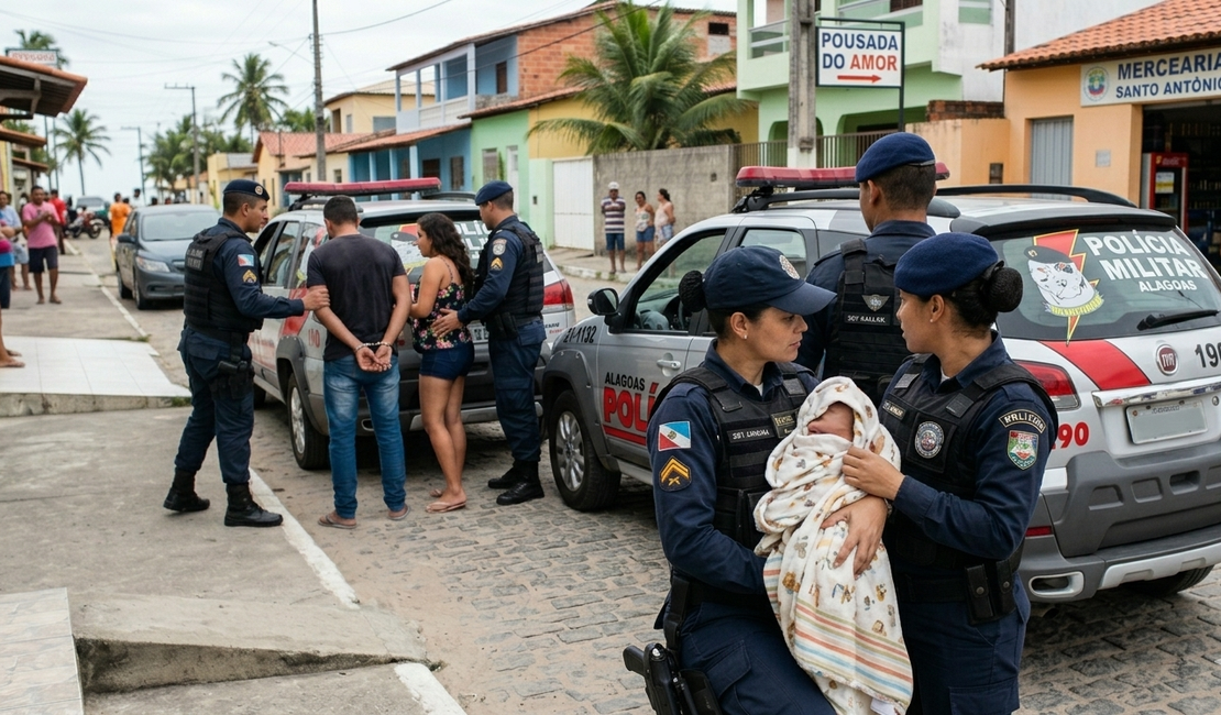 Bebê é encontrado sozinho em casa e pais são presos em Barra de Santo Antônio