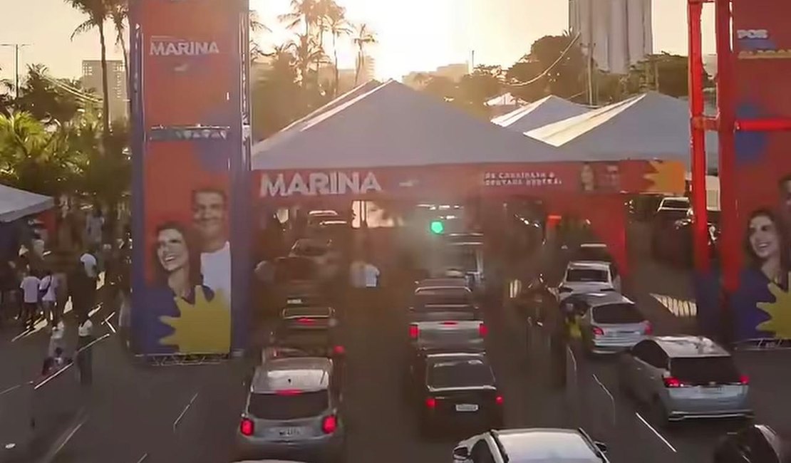 Adesivaço marca lançamento de pré-candidatura de Marina Cândia, agora ‘Marina JHC’