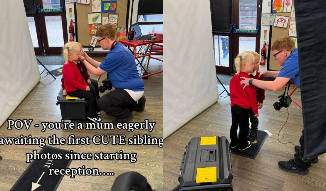 Mãe recebe fotos escolares dos filhos e se surpreende com resultado