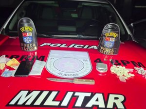 Jovem é preso em flagrante com maconha, crack e cocaína no Tabuleiro do Martins