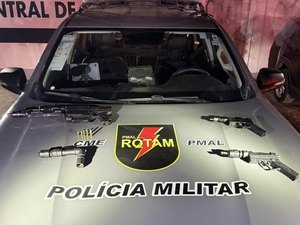 Polícia Militar apreende sete armas em ocorrências registradas em Maceió e no interior