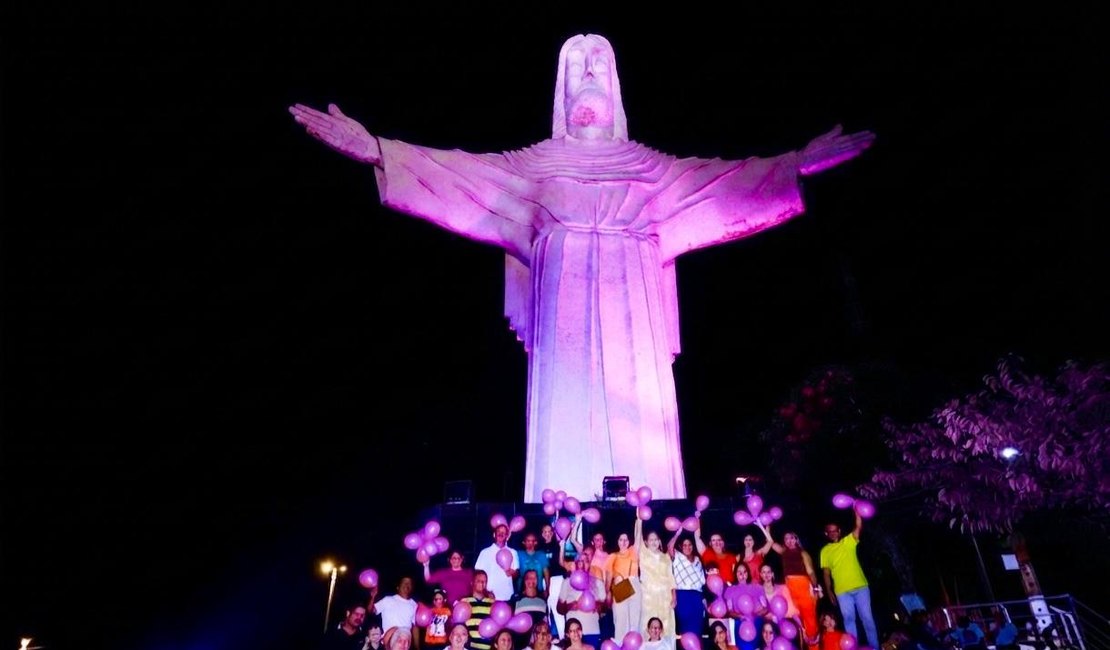 Cristo Redentor da Serra do Goití ficará iluminado na cor lilás a partir de segunda (3)