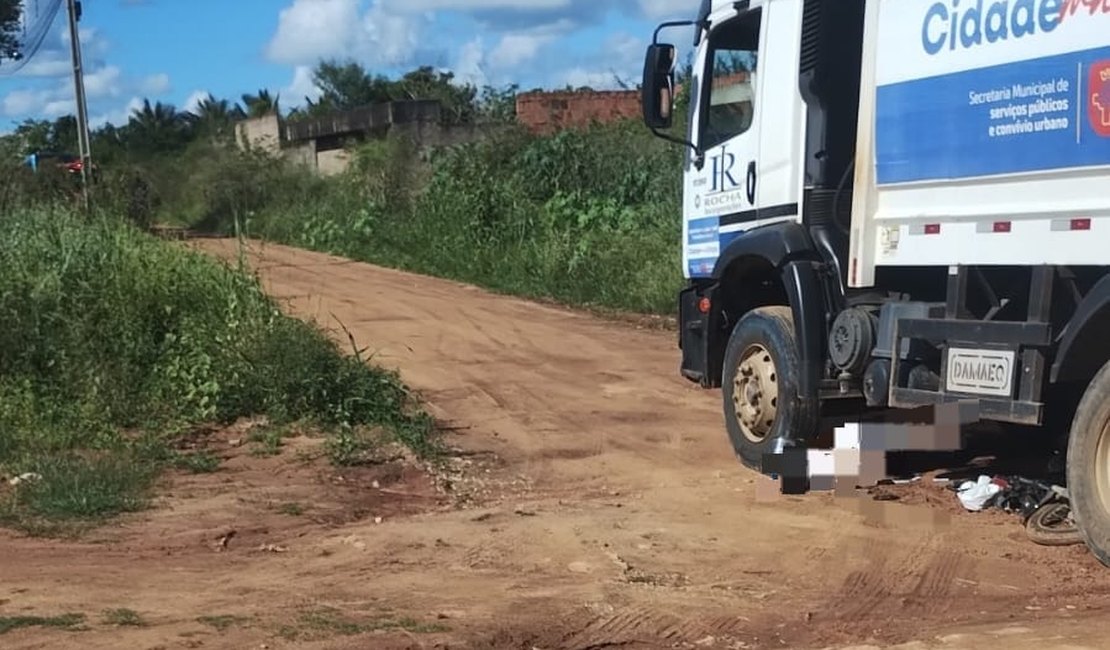Motociclista morre após acidente com caminhão de coleta de lixo em Palmeira dos Índios