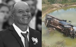 Pai de secretária municipal morre após carreta cair dentro de açude, em Junqueiro