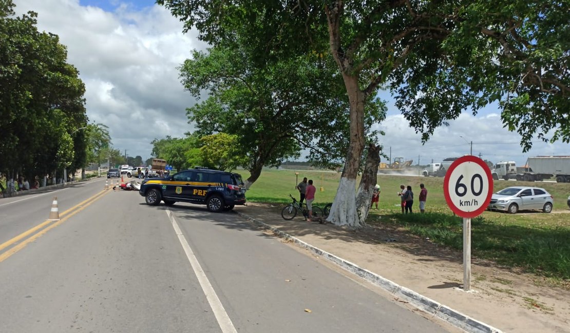 Colisão entre carreta e moto faz uma vítima na BR 316 em Pilar