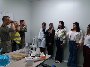 Policial retorna à UPA para agradecer equipe que o atendeu