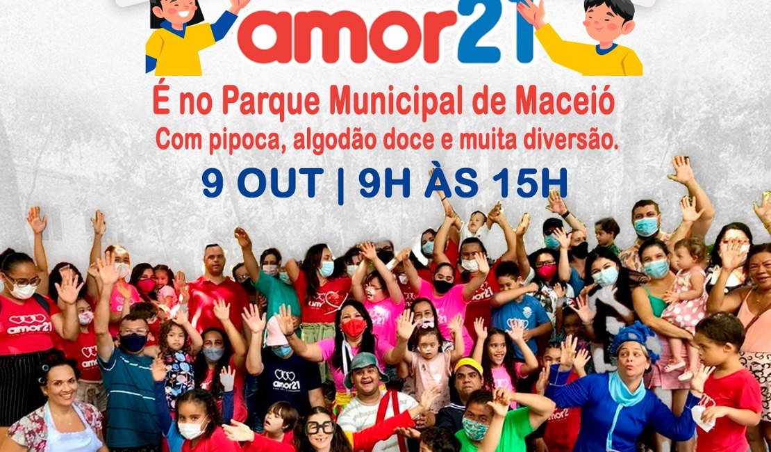 Amor 21 leva crianças com Síndrome de Down o Parque Municipal