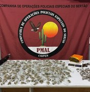 Polícia Militar apreende duas armas de fogo e 370 papelotes de maconha em Água Branca