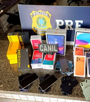 Operação apreende 29 iphones contrabandeados na BR-101 em São Sebastião
