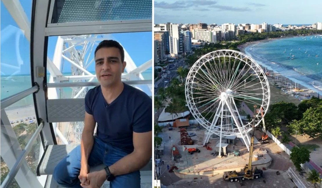 JHC faz 'test drive' na Roda Gigante e mostra vista pela primeira vez; veja vídeo