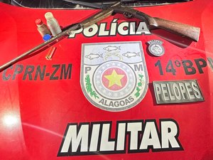 Homem foge da polícia e arma de fogo é apreendida no município de Novo Lino