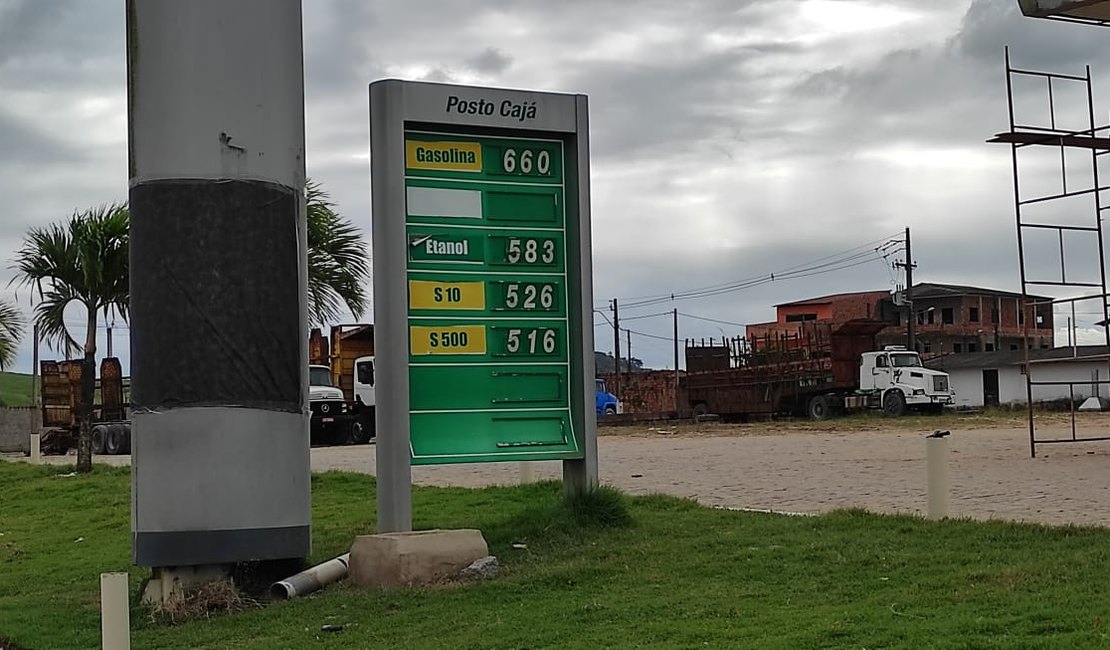 Preço do litro da gasolina comum em Porto Calvo aumenta para R$ 6,60