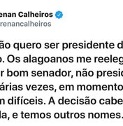 Senador Renan Calheiros desabafa sobre presidência do Senado