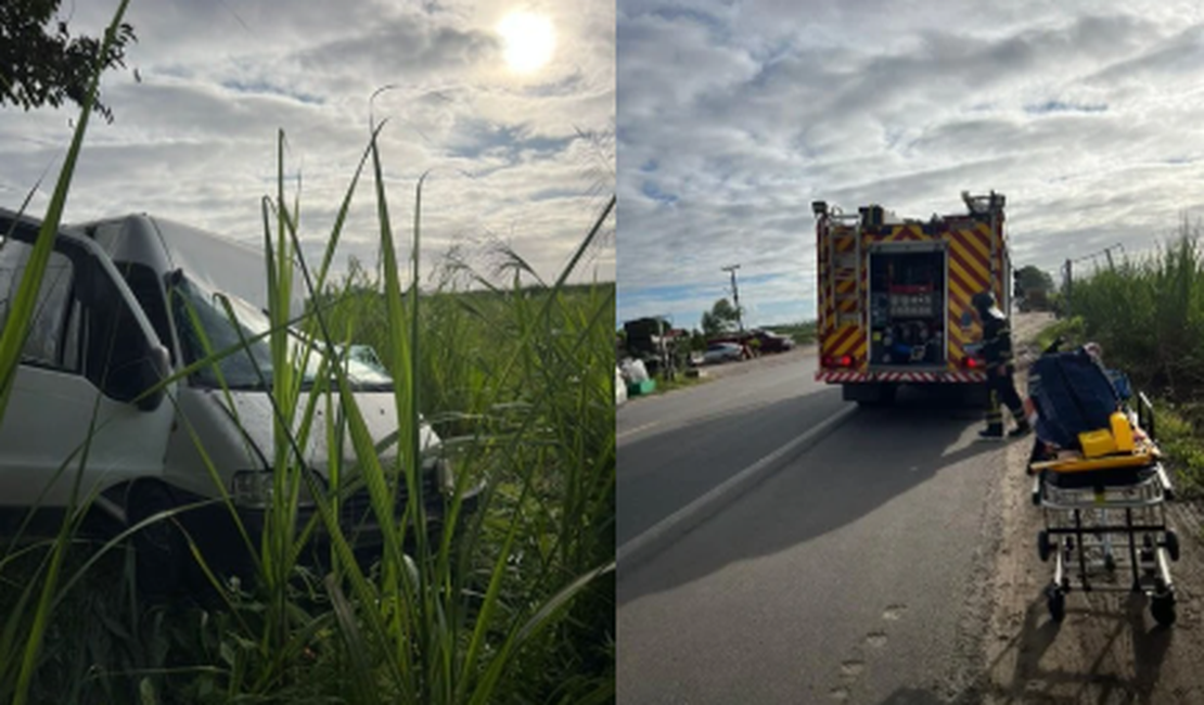 Colisão entre caminhão e van deixa um ferido na BR-316, em Pilar