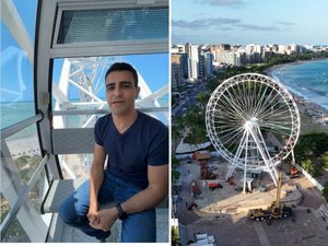 JHC faz 'test drive' na Roda Gigante e mostra vista pela primeira vez; veja vídeo