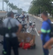 Motociclista fica ferido em acidente e causa congestionamento no Eustáquio Gomes