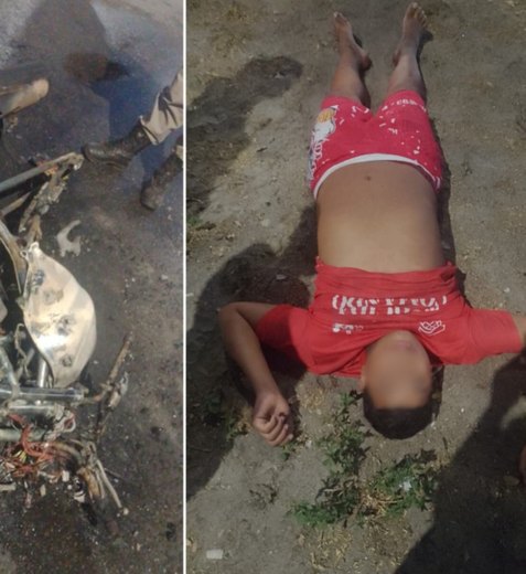 Adolescente colide moto em contêiner e veículo pega fogo no Vergel do Lago, em Maceió