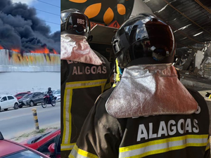 [Vídeo] Incêndio de grandes proporções atinge fábrica no Distrito Industrial, em Maceió