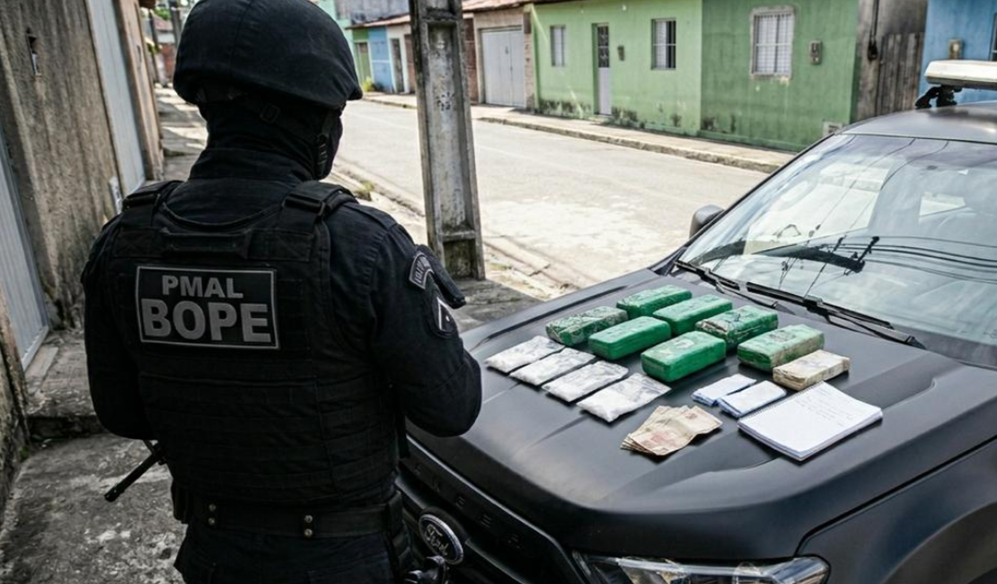 Bope apreende drogas em ponto de tráfico na Grota da Moenda, em Maceió