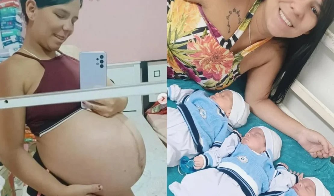 Mulher com 1,45 metro surpreende médicos ao dar à luz trigêmeos