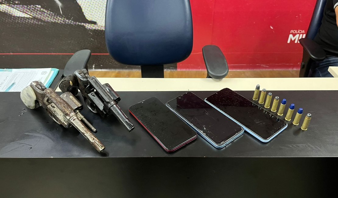 Polícia intercepta grupo armado com celulares roubados em Joaquim Gomes