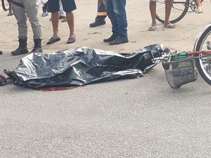 Idoso de bicicleta morre após ser atropelado por moto em Arapiraca