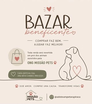 Ong Missão Pets realiza bazar beneficente no pátio da Paróquia Cristo Redentor em Arapiraca