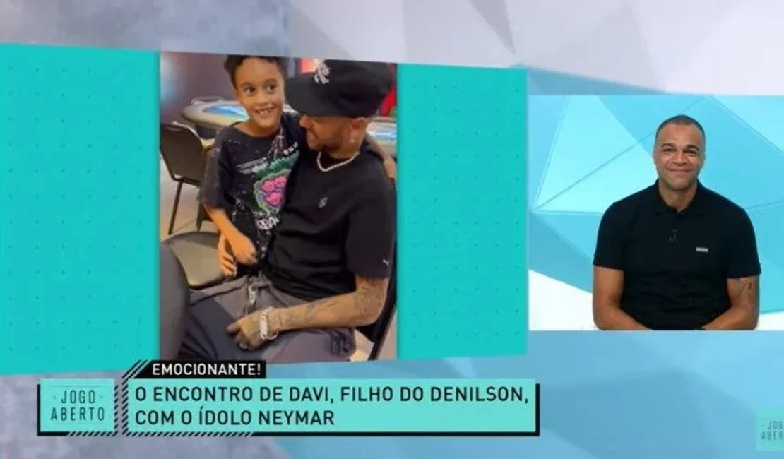 Denílson se emociona ao ver filho encontrando o ídolo Neymar: 'Você não sabe a alegria que deu para mim'