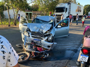 Colisão entre carro e moto é registrada na rodovia AL-110, em Taquarana