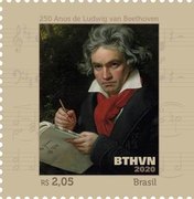 Correios lança selo em homenagem aos 250 anos de Beethoven