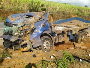 Motorista fica ferido em tombamento de caminhão na AL-215