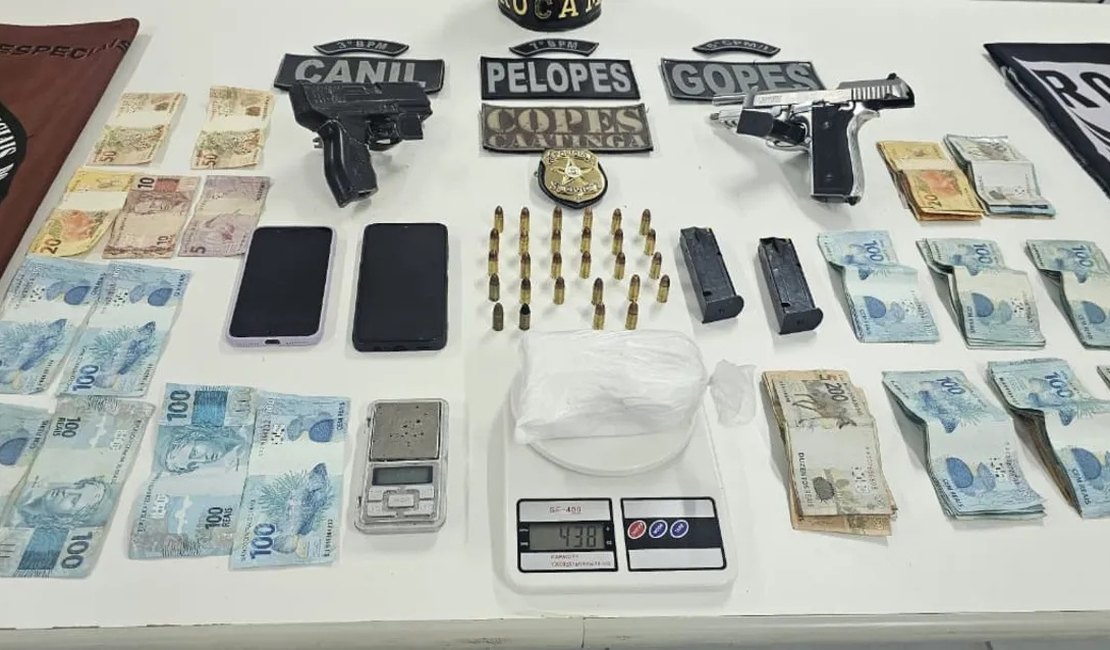 Operação prende suspeito e apreende cocaína, arma e R$ 10 mil no Sertão de AL
