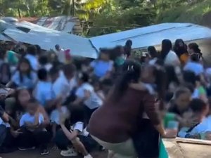 Estrutura de escola desaba durante terremoto; vídeo mostra crianças desesperadas