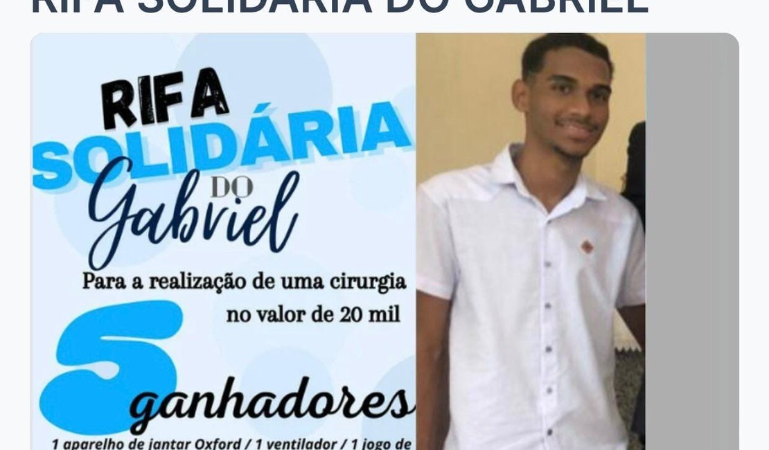 Família realiza rifa solidária para custear cirurgia de R$ 20 mil de jovem que sofreu acidente de moto