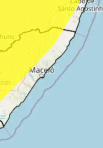 Inmet emite alerta de vendavais para 88 cidades de Alagoas