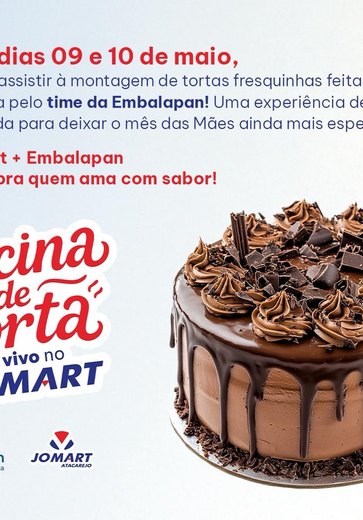 Oficina de Tortas promete experiência deliciosa com montagens ao vivo no Jomart Atacarejo