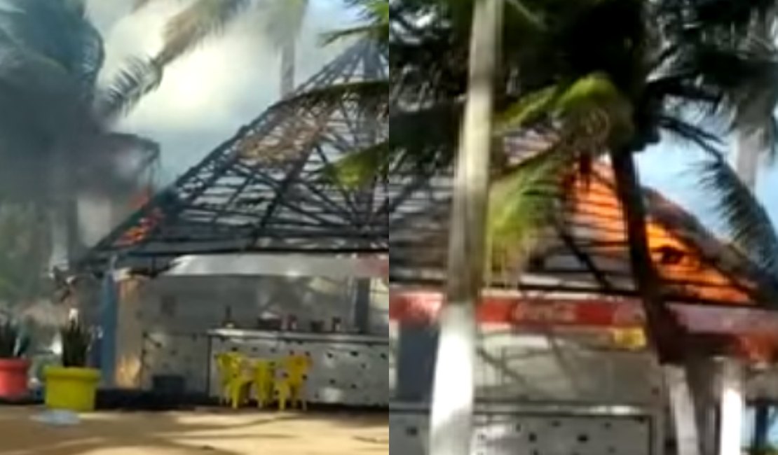 Falha em rede elétrica provoca incêndio em barraca de praia na capital