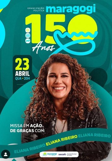 Cantora Eliana Ribeiro se apresenta nesta quarta-feira (23) em Maragogi