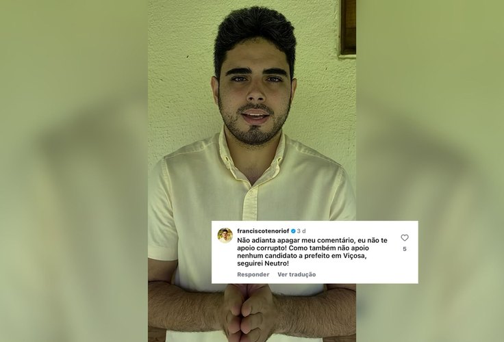 Chico Tenório anuncia apoio a Flaubert Filho em Viçosa, mas filho ex-candidato diz que seguirá neutro