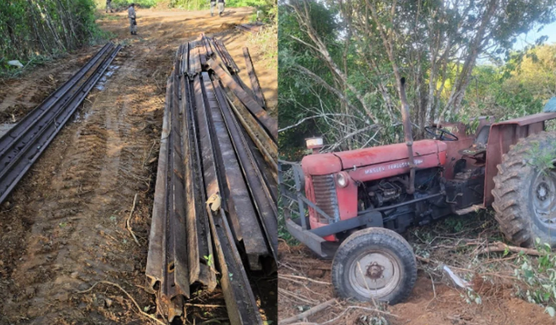 Polícia prende dois homens por furto de trilhos de ferrovia no interior de AL