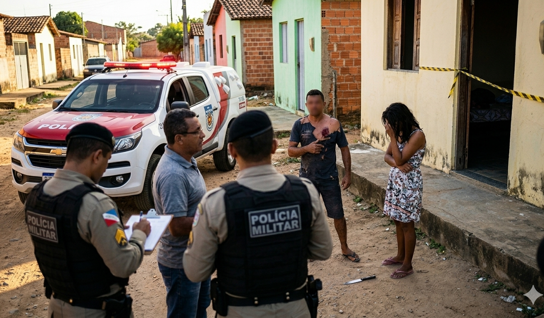 Mulher é suspeita de ferir companheiro no tórax durante discussão em Palmeira dos Índios