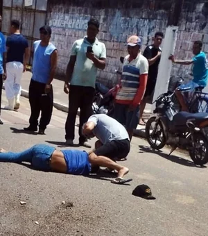 Motociclista fica ferido após acidente em frente ao Fórum de Campo Alegre