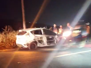 Caminhão desce sem freio e provoca colisão com dois carros em Palmeira dos Índios