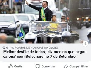 Advogados repudiam ataque de G1 a menino que desfilou com Bolsonaro