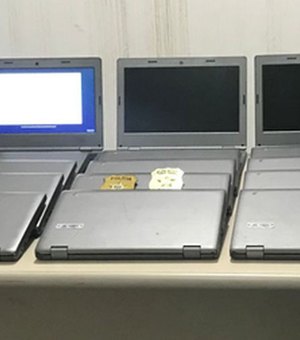 PC prende receptadores e recupera 26 notebooks furtados de escola em São Miguel dos Campos