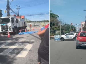 Rua no bairro Bebedouro é interditada neste domingo para remoção de poste