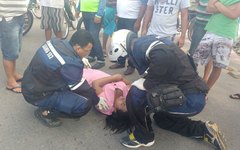 Mulher é atropelada ao cruzar rua no Centro de Arapiraca