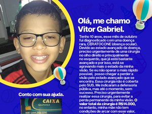 Mãe pede ajuda para custear cirurgia de filho com doença ocular